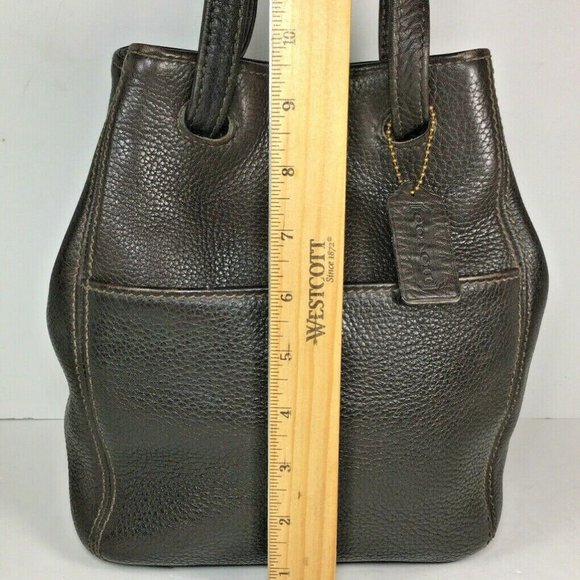 Coach Sonoma 4923 Vintage Small Petite Brown Pebbled Leather Bucket Shoulder Bag - Picture 7 of 12